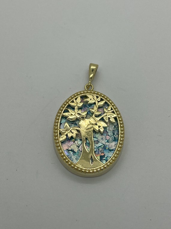 Ancient Roman Glass Tree of Life Pendant Necklace Sterling Silver, Pendant Only Ancient Roman Glass Tree of Life Pendant Necklace Sterling Silver, Pendant Only