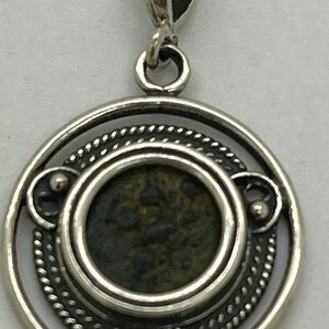 Coin Pendant,with Antique Authentic Bronze Widow’s Mite Coin, 925 sterling silver Pendant, Ancient Coin Jewelry ecessarily identical to one