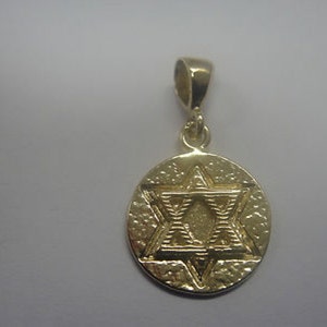 Special David Star Pendant, 14K Yellow Gold Pendant Judaica