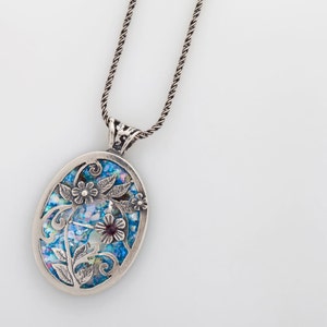 Pendant Sterling 925 Silver Ancient Roman Glass Original Gift