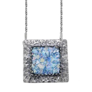 Great Ancient Roman Glass Necklace, Roman Glass Pendant, 925 Sterling Silver Necklace, OOAK, Unique Jewelry