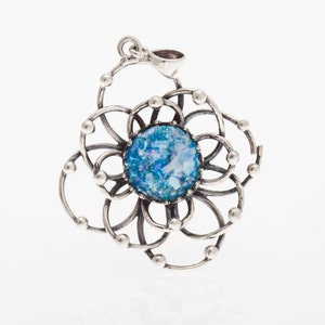 Great 925 Sterling Silver Ancient Roman Glass Pendant-Unique Jewelry