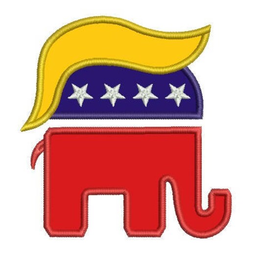 Donald trump hair GOP applique embroidery design Etsy