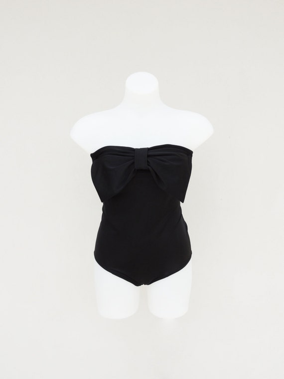 Items similar to Black One piece swimsuit or body suit. Bow Swimsuit
