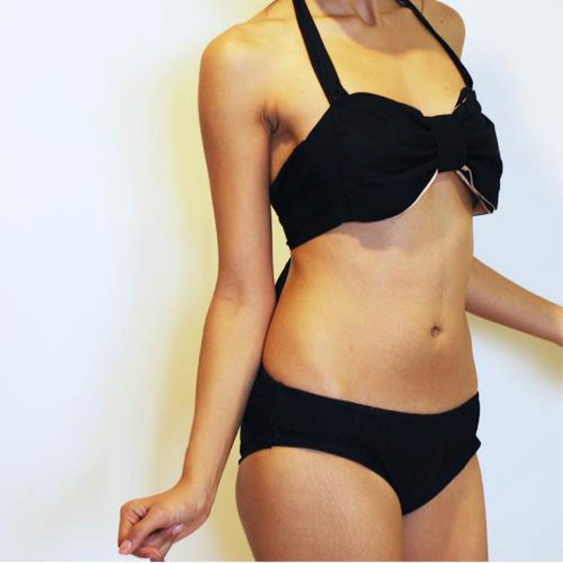 2018 Off Shoulder Bikini Cute Bandeau Bikini Set High Waist Swimwear Women Padded Swimsuit 