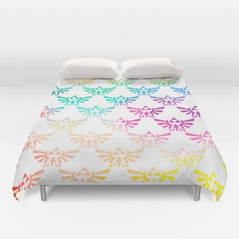 Zelda Duvet Cover Triforce In Bright Watercolor