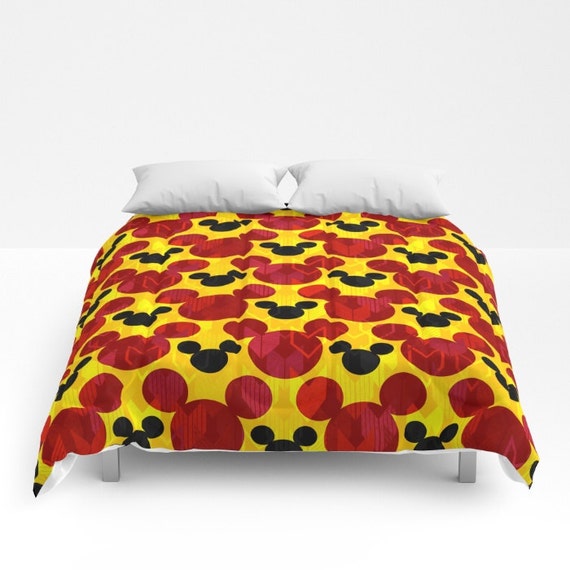 Disney S Mickey Mouse Comforter In Red Yellow And Black Etsy