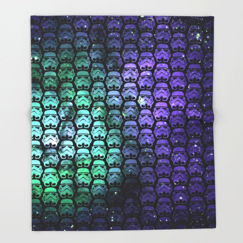 Star Wars Throw Blanket Star Wars Blanket Star Wars Galactic Empire Stormtroopers in Green and Purple Stars Blanket