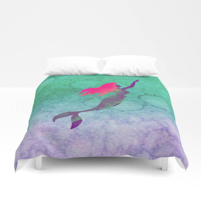 Disney Duvet Ariel Duvet The Little Mermaid Ombre Watercolor Etsy