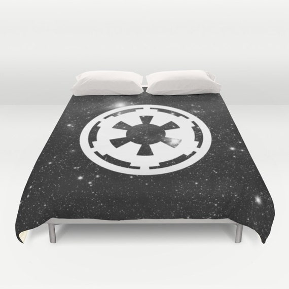 Star Wars Duvet Cover Imperial Cog In White And Stars Duvet Etsy