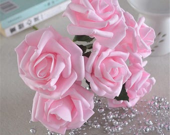 light pink rose flowers wedding arrangement flowers artificial etsy