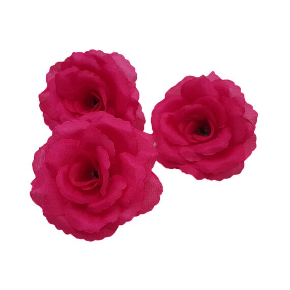 24 Rosenköpfe 3,50cm Deko Blütenköpfe Künstliche Kunst Seiden Blumen Floristik 