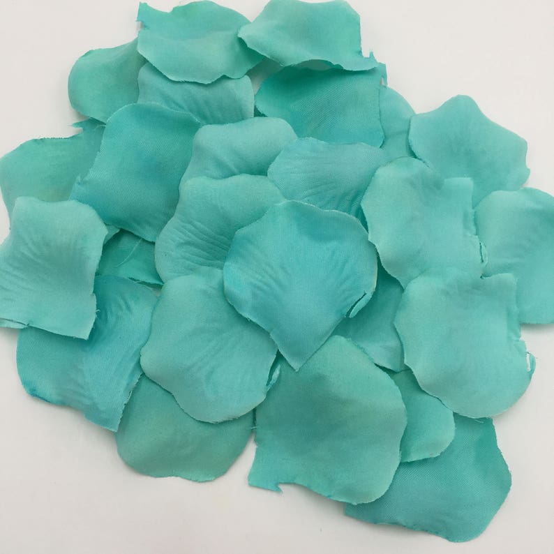 Turquoise Silk Rose Petals Aqua Blue Fabric Petals 500 Pcs for Etsy