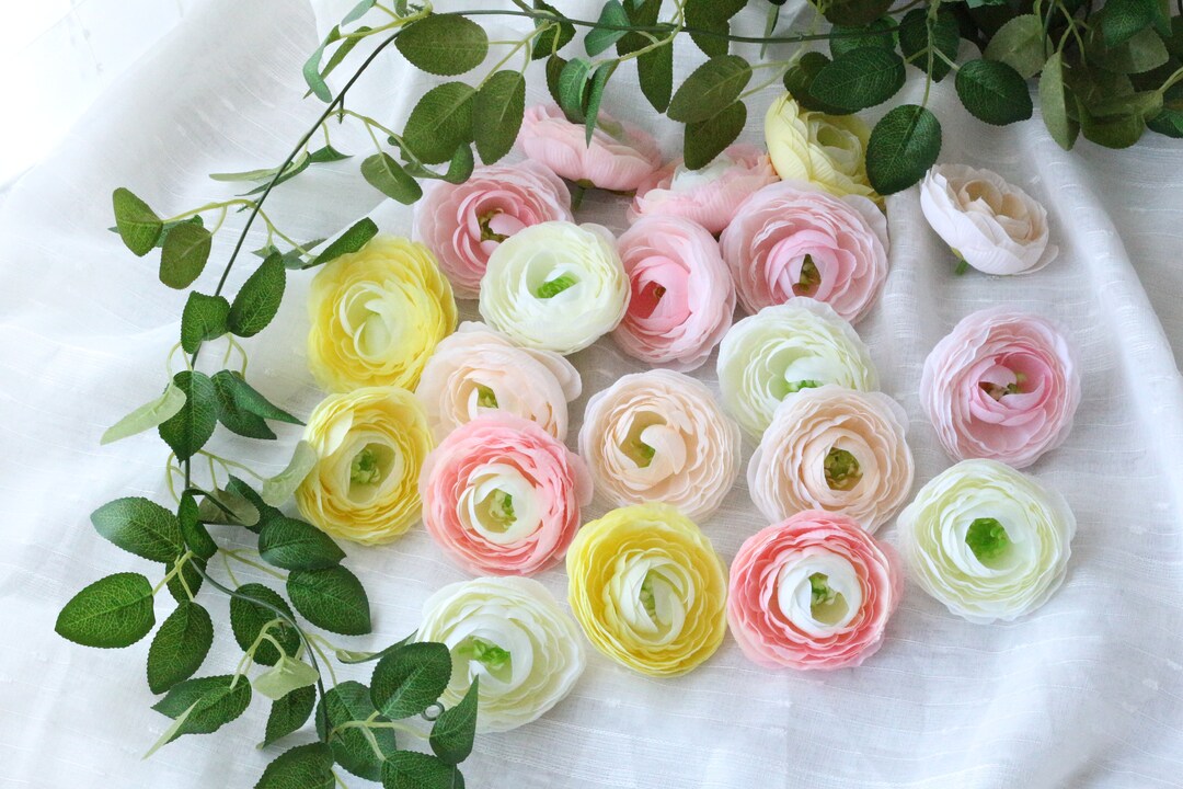 Artificial Ranunculus Flower Heads Silk Ranunculus Fake Etsy