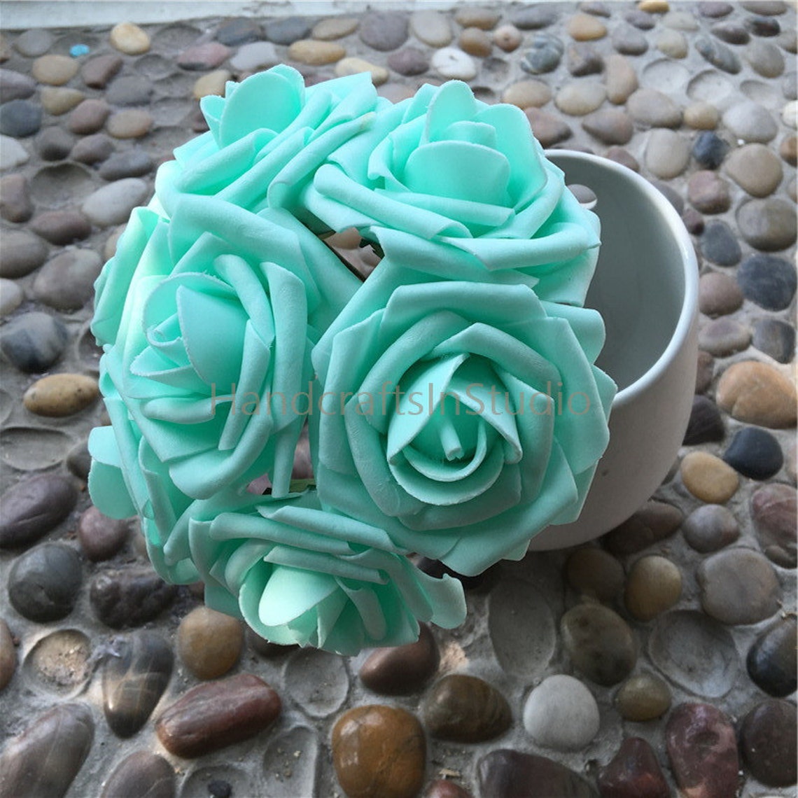 Spa Blue Artificial Flowers Deep Mint Fake Roses for Wedding Etsy