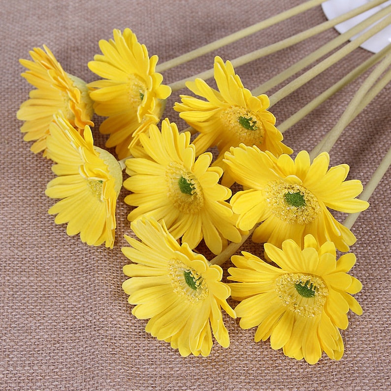 Real Touch Gerbera Daisy Artificial Flowers Long Stem Gerbera Etsy