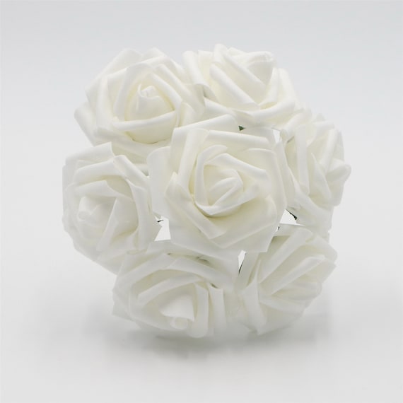 White Wedding Flowers Faux Roses Cheap Artificial Flowers 100 Etsy