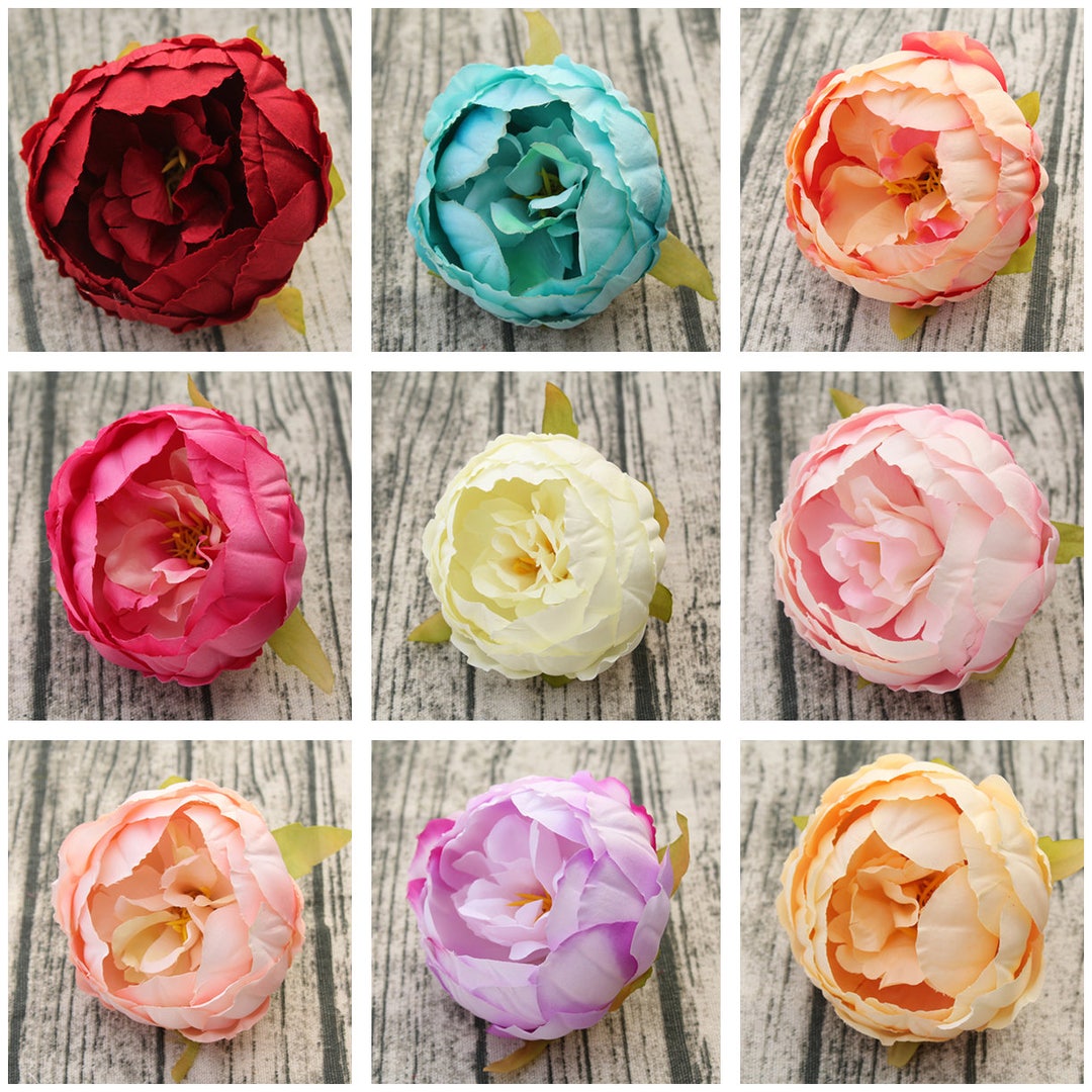 Wholesale Peony Flower Heads Artificial Silk Peonies 9cm 50/100 Flowers