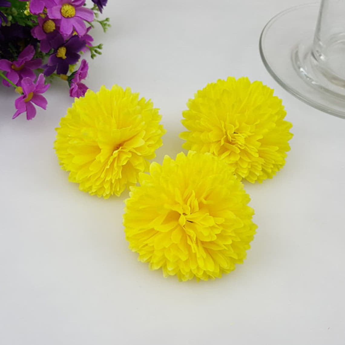 Wholesale Silk Flowers Chrysanthemum Blooms 5cm Bulk Flower Etsy