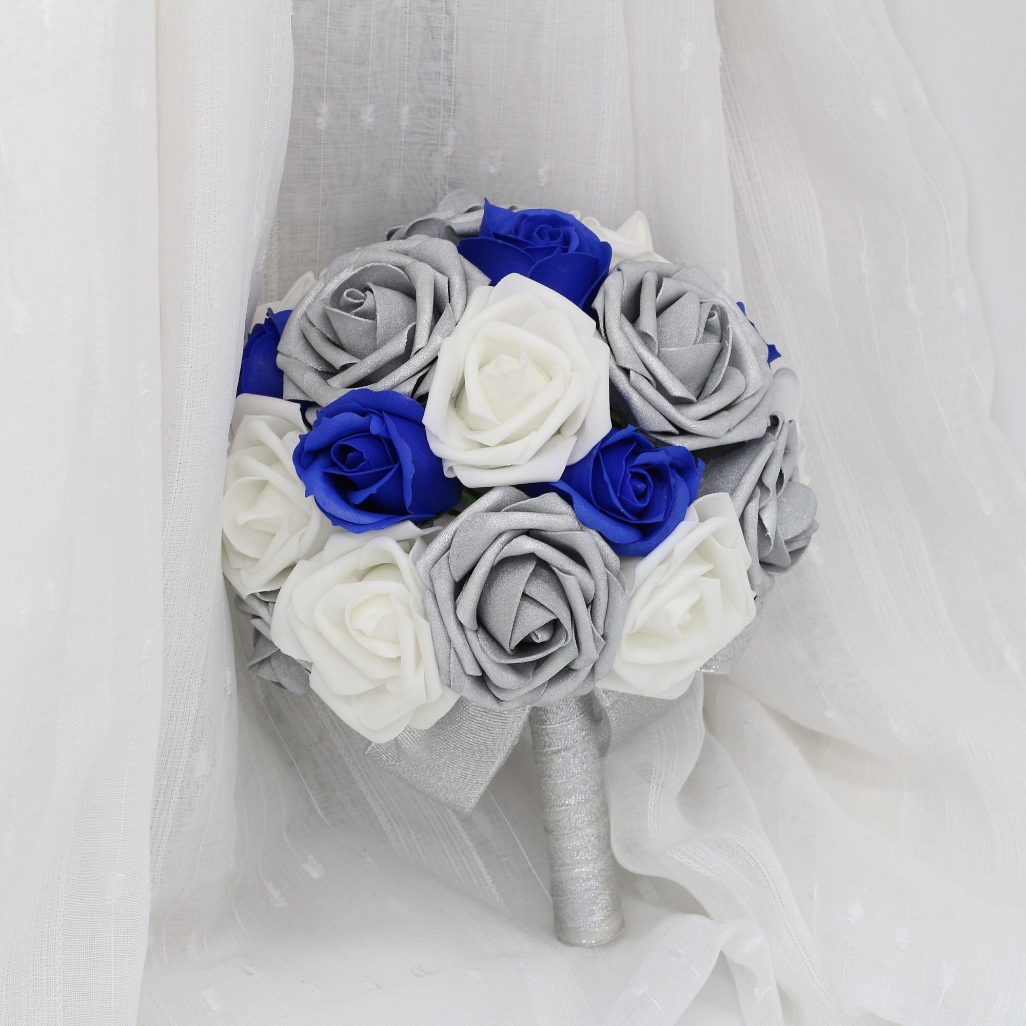 blue and silver bouquet