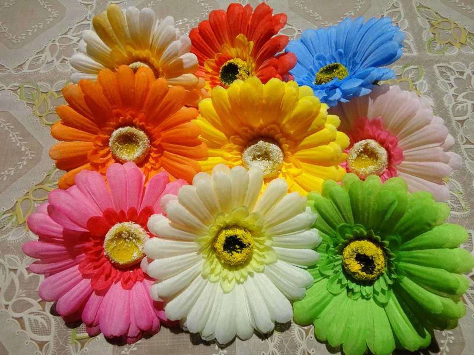 Silk Gerbera Daisy Artificial Flower Heads Fake Daisy 10 Etsy