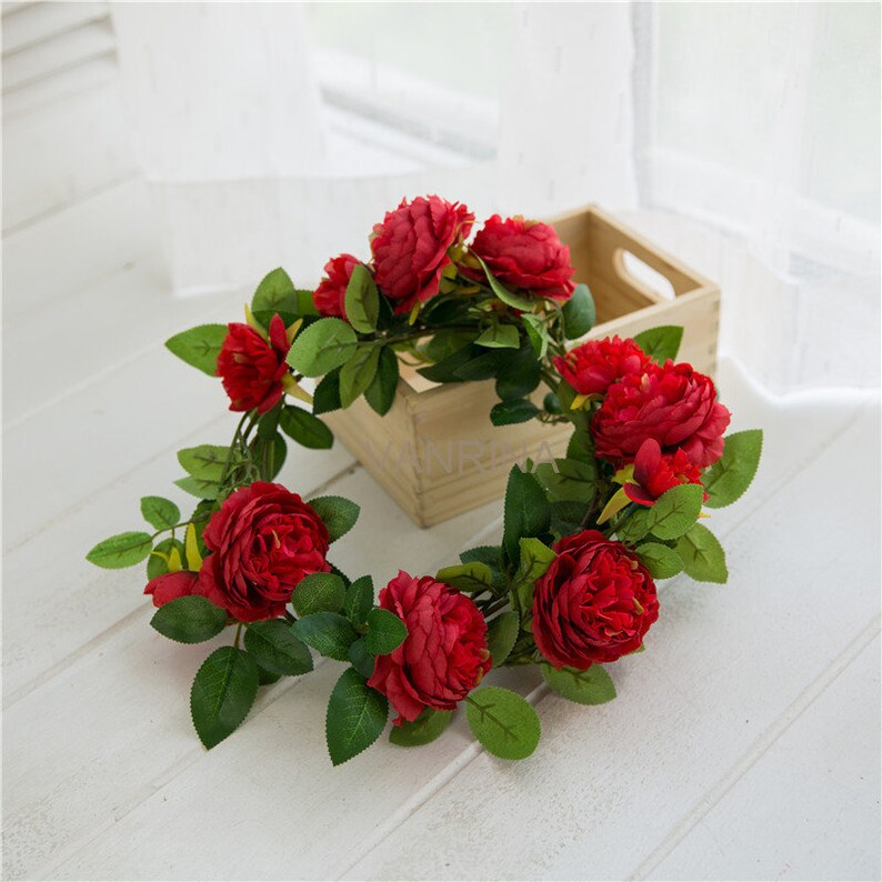 Wedding Rose Garland Artificial Silk Flower Vine Garland 2 Etsy