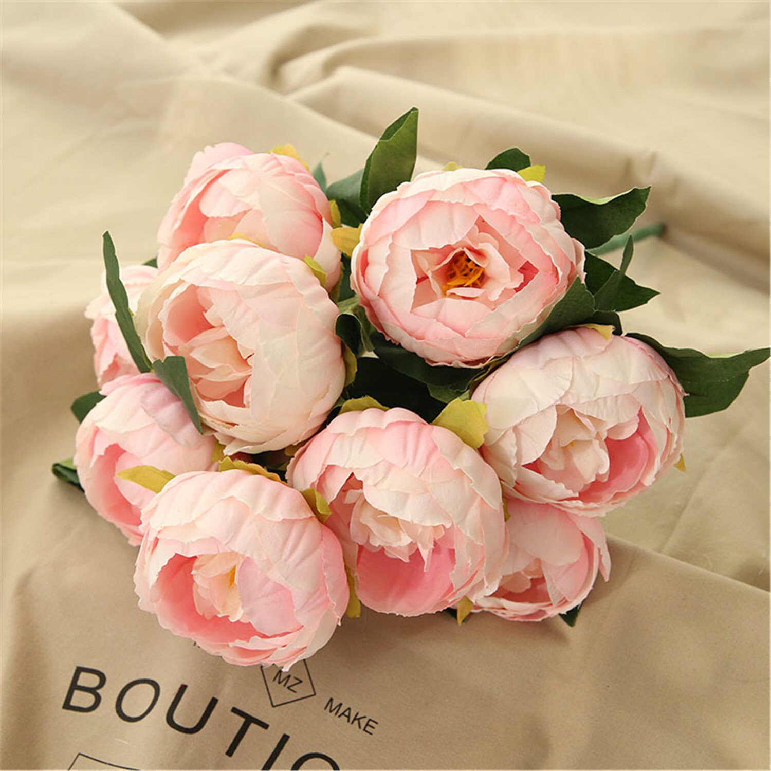 Silk Peony Bouquet Artificial Flowers Peony Bouquets 10 Heads Etsy
