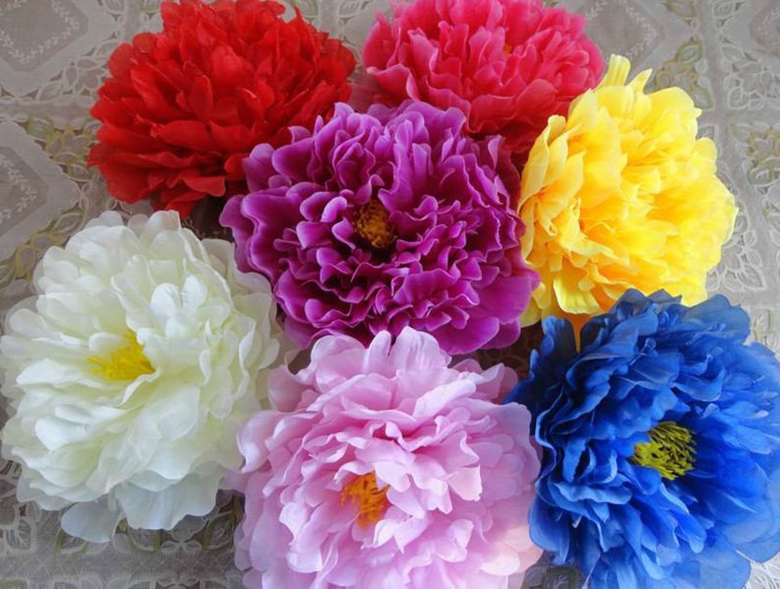 Silk Peony Artificial Flower Heads Large Peonies 10 Flowers Etsy