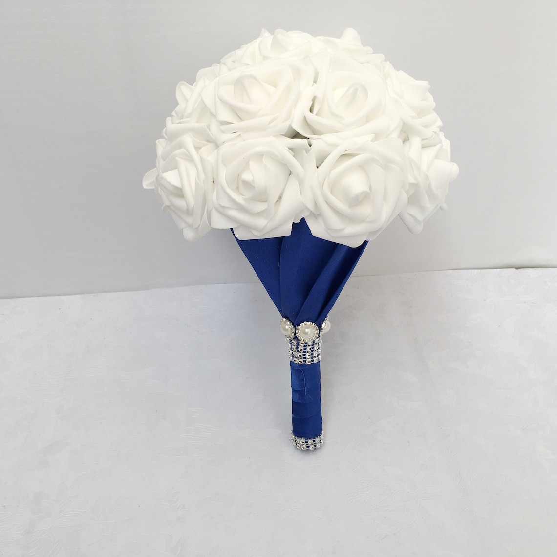 White Bridal Bouquet Artificial Flower Bouquet White Rose Etsy