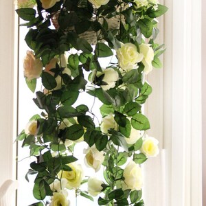 Artificial Silk Rose Garland Flower Vine Wedding Arch Flowers Fake Flower Vine Leaf Garland Plants Home Wedding Decor MGT-0611 image 2