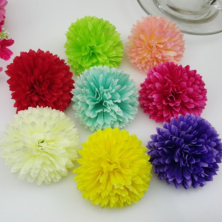 Wholesale Silk Flower Silk Chrysanthemum 100 Flower Heads Bulk Etsy
