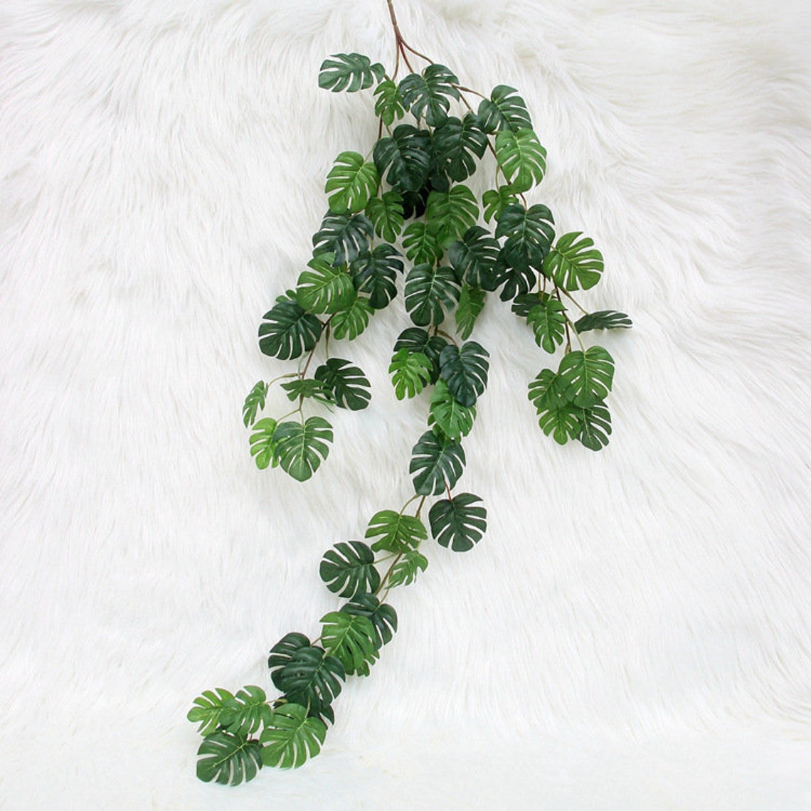 Hanging Plants Artificial Monstera Deliciosa Leaf Garland Fake Etsy