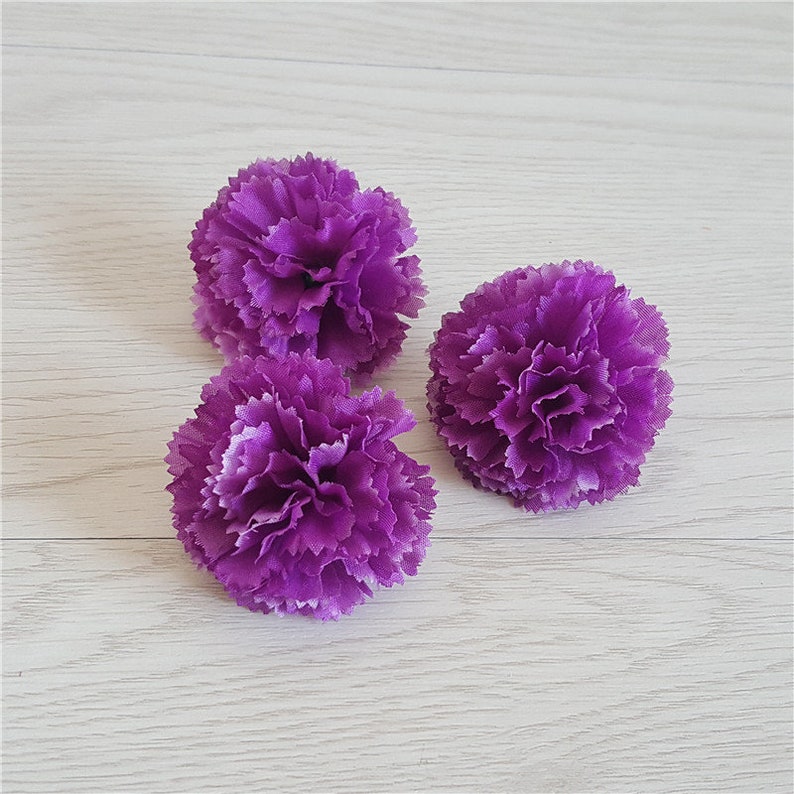Small Silk Carnation Flower Heads Small Carnations 2 Inch Etsy