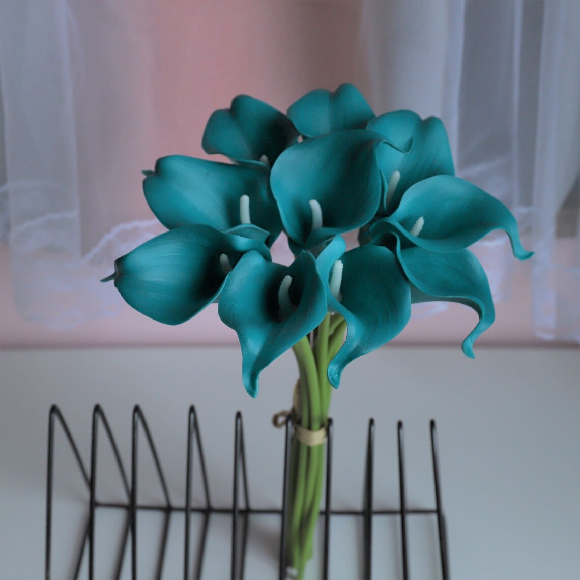 Teal Oasis Calla Lily Bouquet Oasis Wedding Flowers Real Etsy