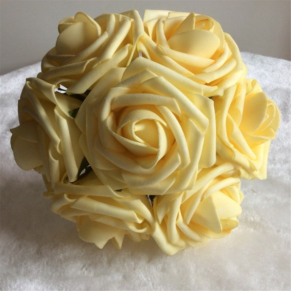 100 Pcs Light Yellow Canary Flowers For Wedding Fake Foam Etsy