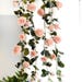 White Champagne Red Silk Flower Garland Fake Hanging Flower Vine for Wedding Arch DIY Flower Backdrops Birthday Party Decorations MGT-065A 