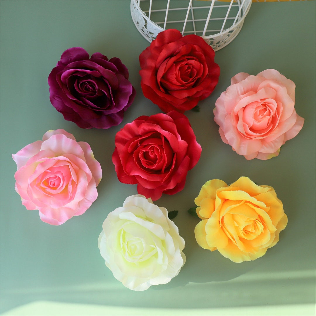 Large Silk Rose Flowers, Big Artificial Flower Heads, Wholesale Silk