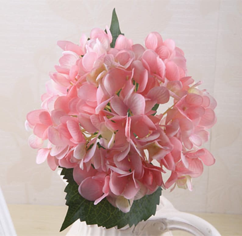 Light Pink Flowers Artificial Silk Hydrangea 10 Flowers Pink Etsy