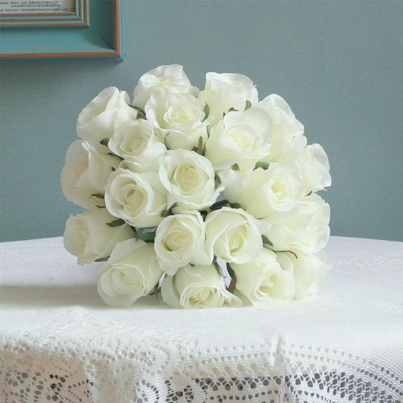 Silk Rose Bouquet Artificial Flower Bunch Wedding/Home/Decorations/Arrangement/Gift DY-20T image 7