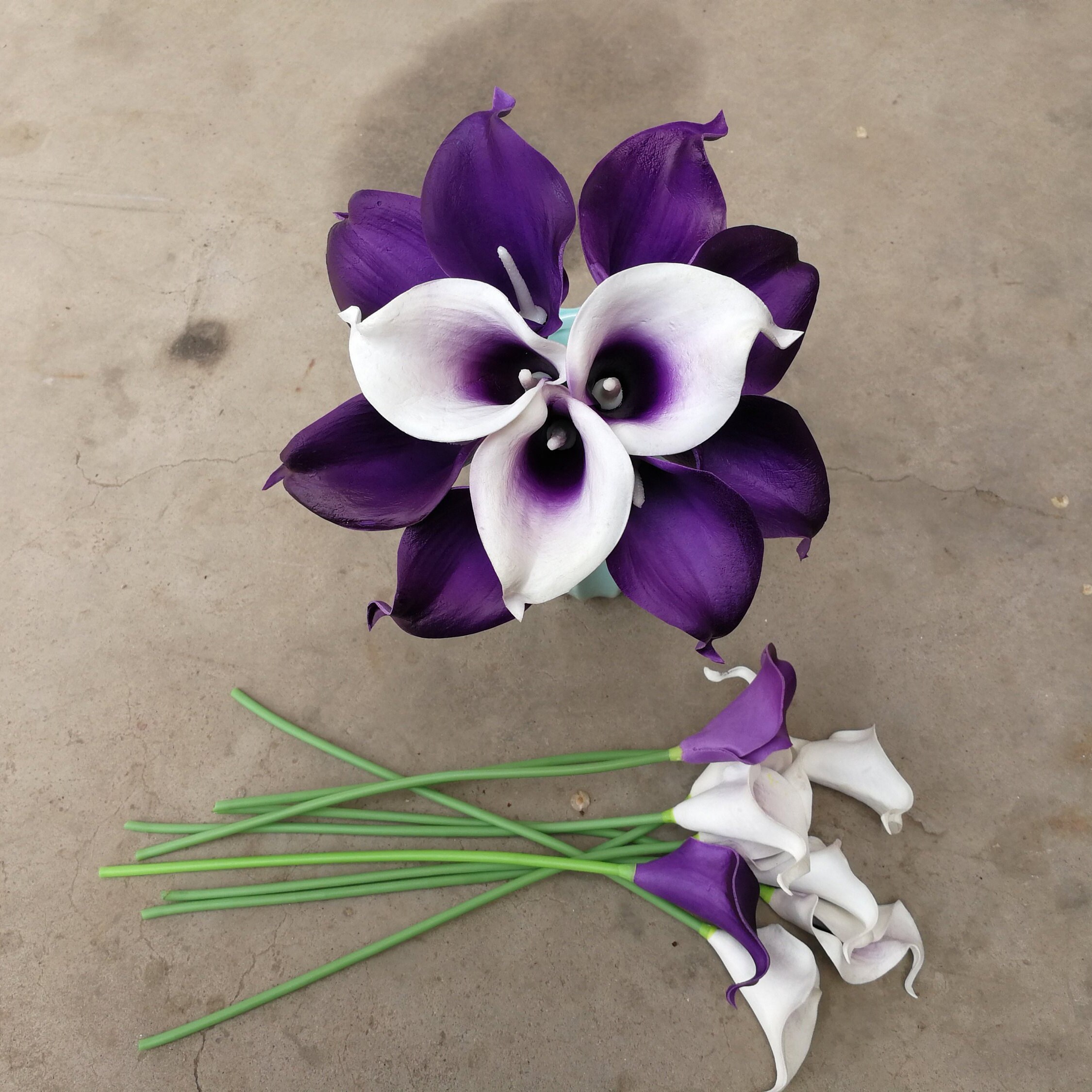 Eggplant Purple Calla Lilies Bouquet Natural PU Calla Lily Etsy