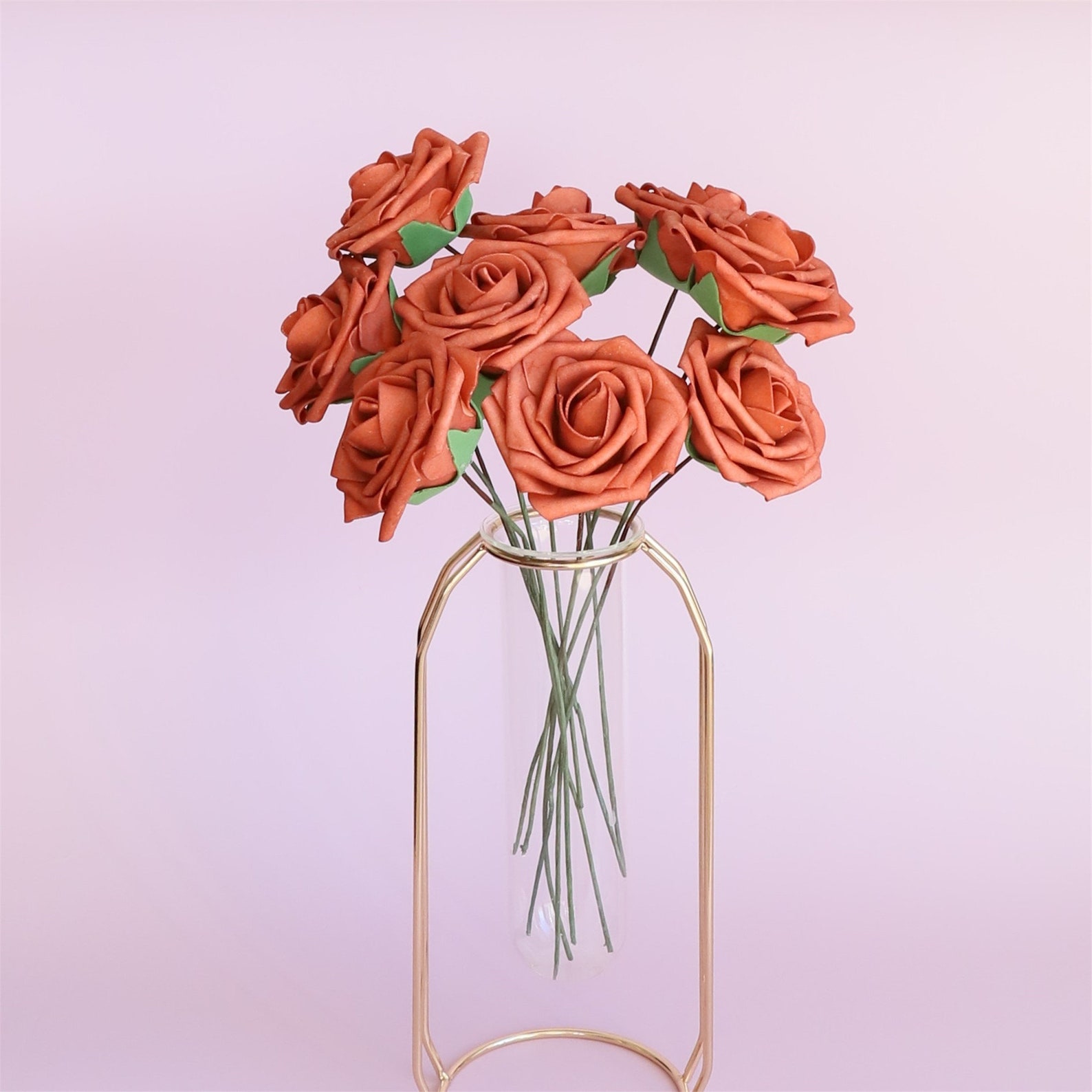 Burnt Orange Flowers Artificial Rose Flowers Bulk Fake Etsy