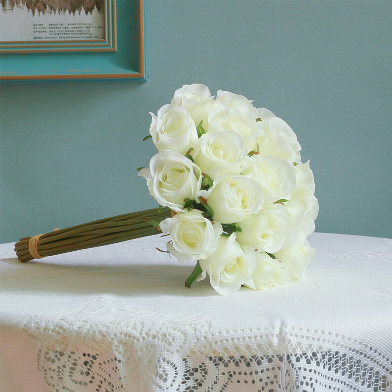 Silk Rose Bouquet Artificial Flower Bunch Wedding/Home/Decorations/Arrangement/Gift DY-20T image 8