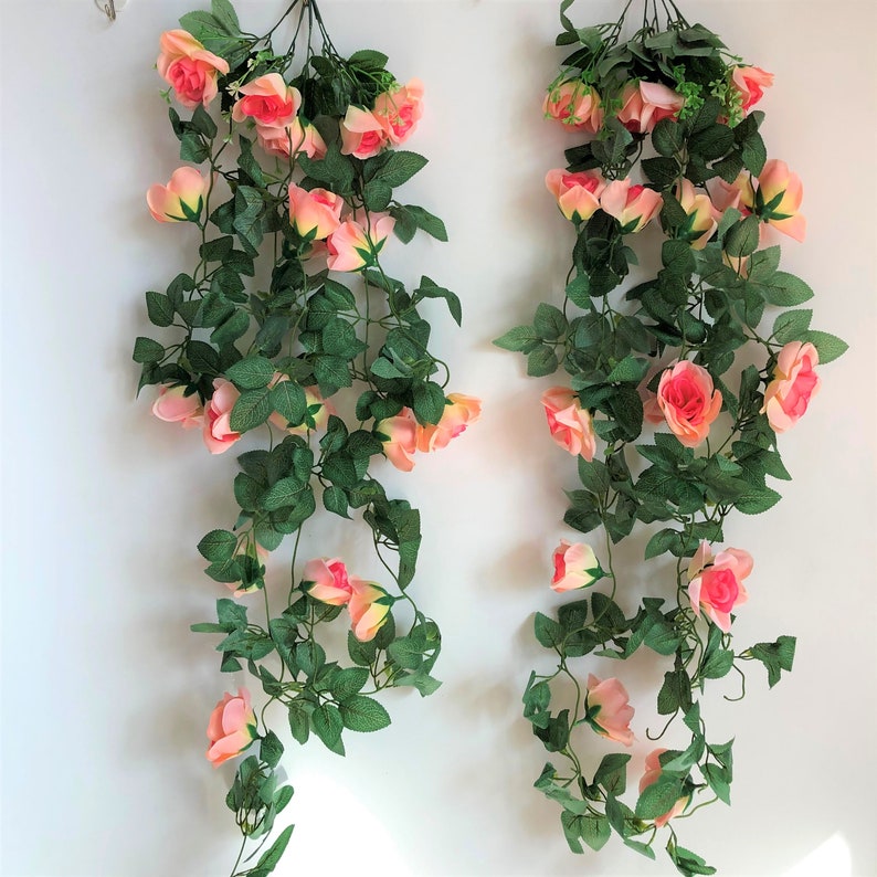 Fake Flower Garland Silk Rose Vine Wedding Party Etsy Canada