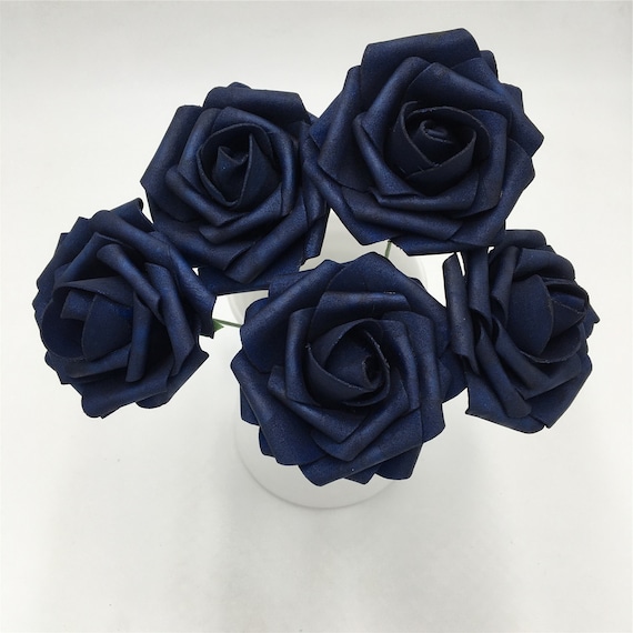 Azul Marino Flores de Boda Flores de Rosa Artificial Azul - Etsy España