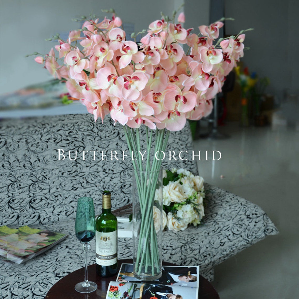 Pink Orchids Light Pink Fake Flowers Orchid Phalaenopsis Etsy