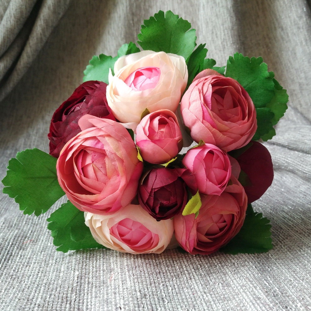 Silk Peony Bouquet Artificial Camellia Flower Bouquet for Etsy