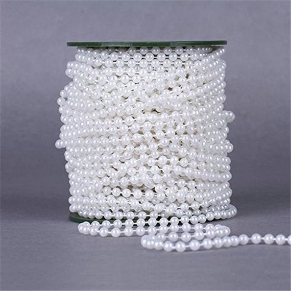 Beads Pearl Strings White Pearls Ivory Pearls Stings for Bridal Bouquet Accessories Wedding DIY Crafts Material 10 Meters Long 4mm Width