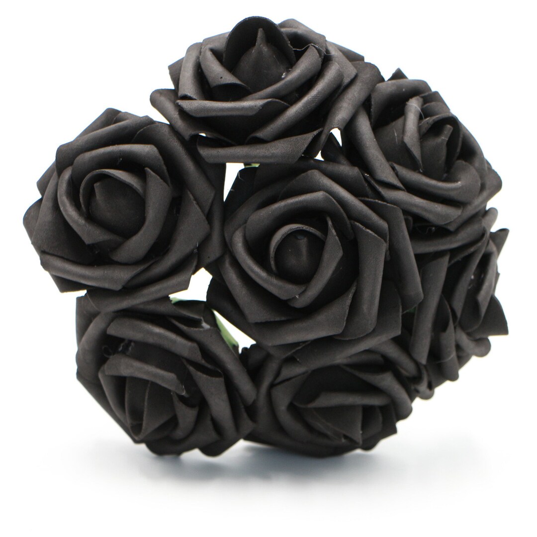 Black Wedding Flowers Artificial Flower Supplies Fake Black Etsy