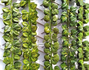Artificial Ivy Garland Fake Hanging Vine Outdoor Decor Fake Foliage Green Leaf Garland 24 Strands 82" For Wedding Home Door Wreath MGT-029