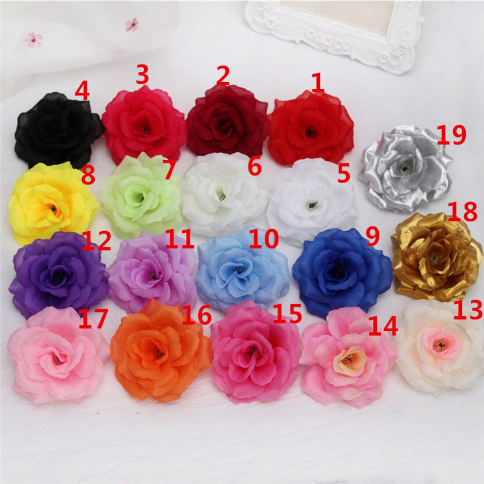 Silk Rose Heads Artificial Flower Heads 3 Inch Wholesale Lot Etsy